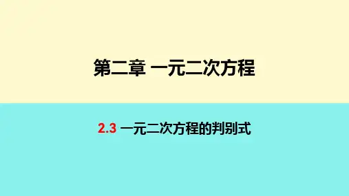 一元二次方程根的判别式课件九年级数学上册