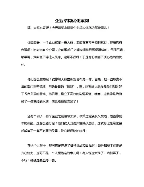 企业结构优化案例