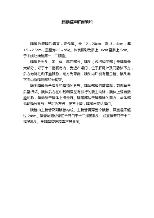 胰腺超声解剖须知