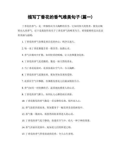 描写丁香花的香气唯美句子(精选两篇)