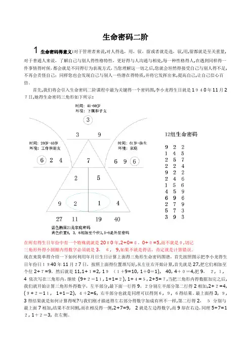 生命密码二阶课程