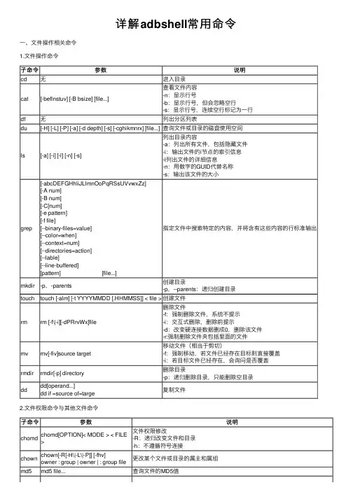 详解adbshell常用命令