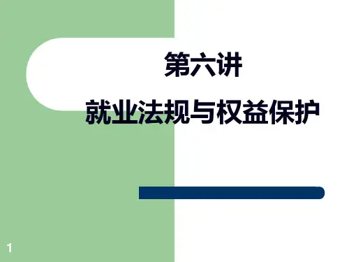 第六讲就业权益与法规保护PPT课件