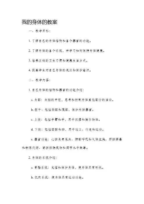 我的身体的教案
