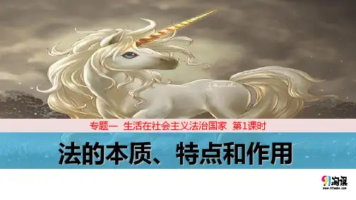 课件1：1.1 法的本质、特点和作用