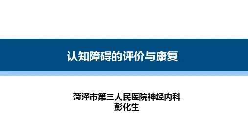 认知障碍评价与康复