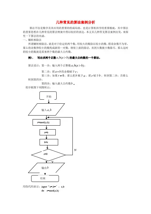 (整理版)几种常见的算法案例分析
