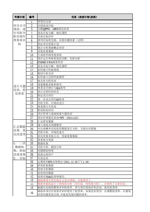 CMMI-EPG过程改进详细计划