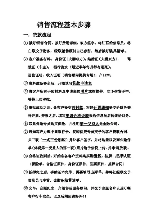 汽车销售金融贷款流程 - 详细版
