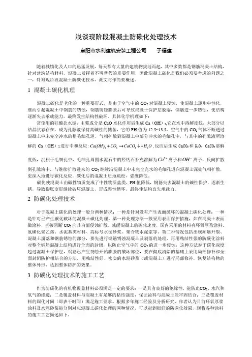 混凝土防碳化处理