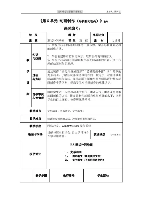 83形状补间动画(制作基本动画)