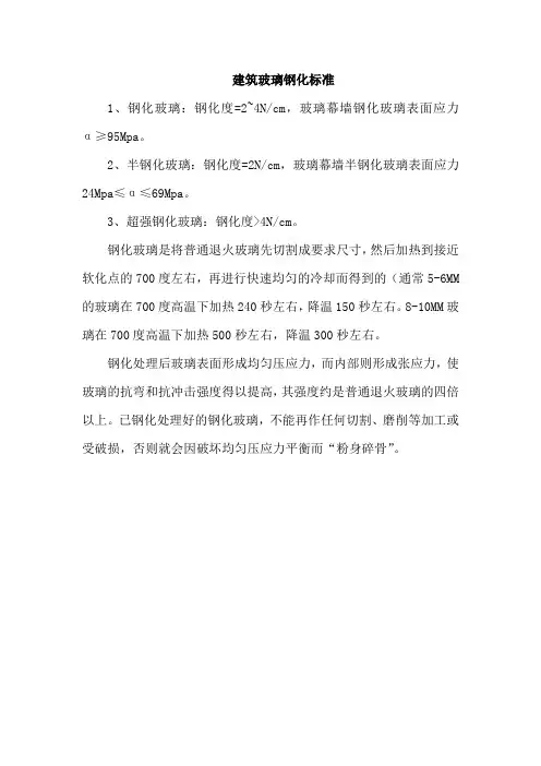 建筑玻璃钢化标准