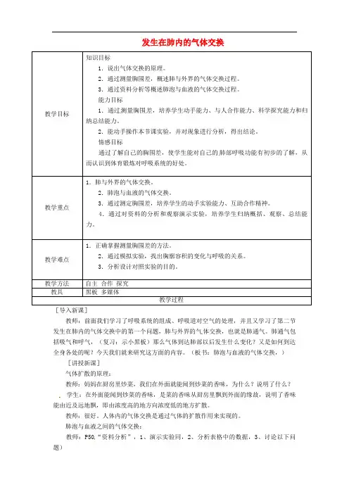 人教初中生物七下《发生在肺内的气体交换》教案_6