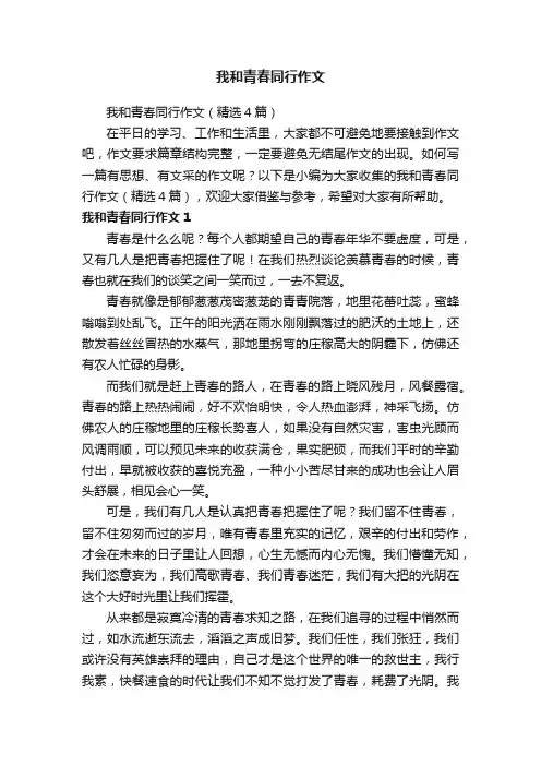 我和青春同行作文（精选4篇）