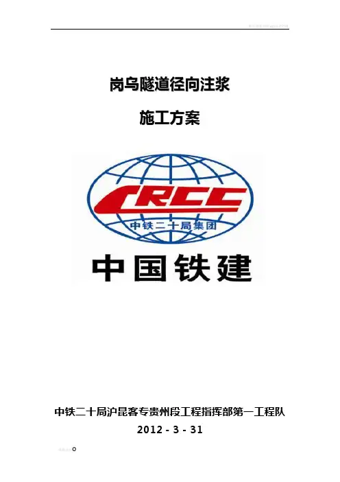 岗乌隧道径向注浆施工方案1