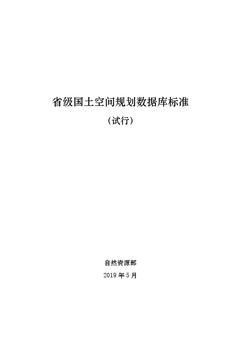 省级国土空间规划数据库标准(试行)