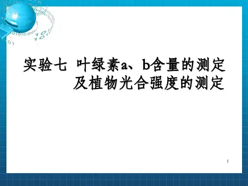 实验七叶绿素ab含量的测定及植物光合强度的测定_OK