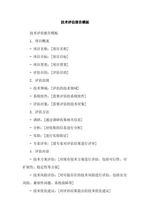 技术评估报告模板