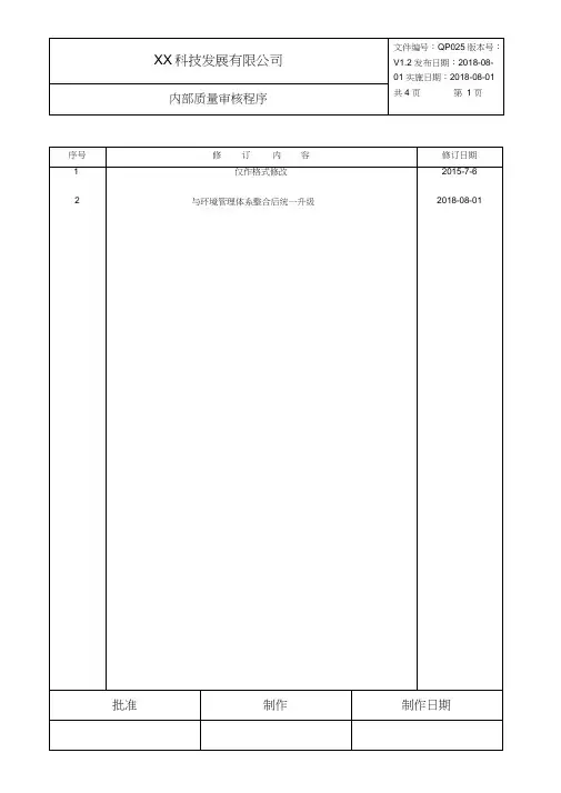 内部质量审核程序