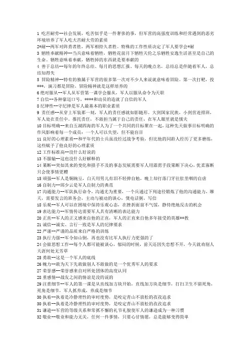 军人品质
