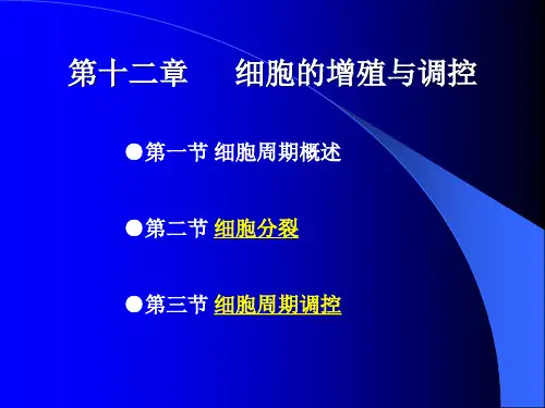 第十二章细胞的增殖与调控ppt课件