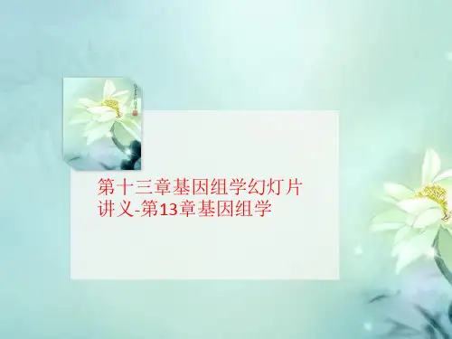 第十三章基讲义因组学幻灯片讲义-第13章基因组学