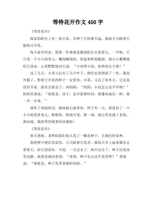 等待花开作文450字