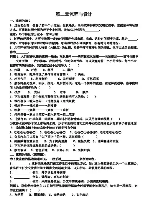 技术与设计2复习提纲(第二章流程与设计)
