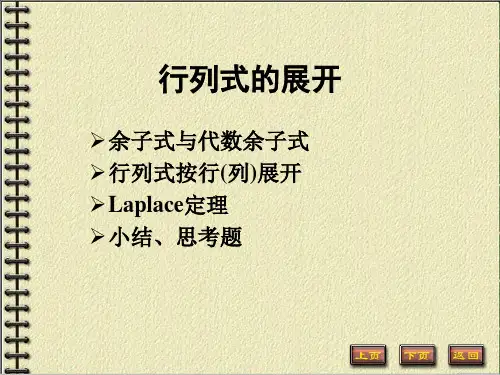 行列式的展开(知识点,例题,习题,答案)