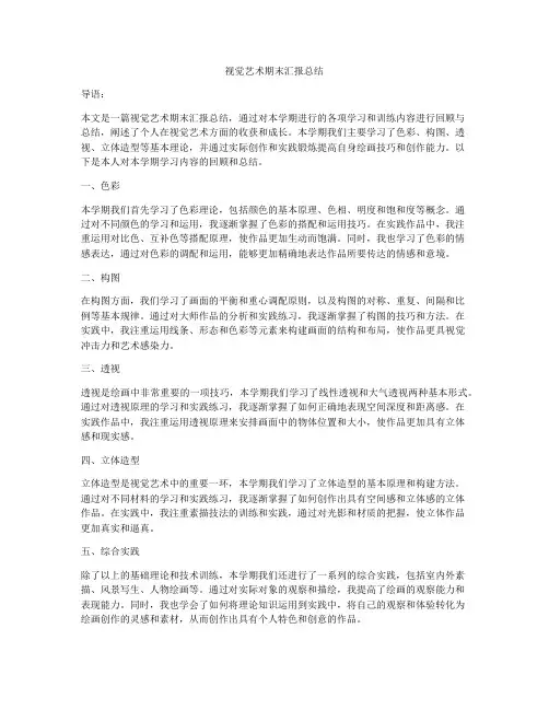 视觉艺术期末汇报总结