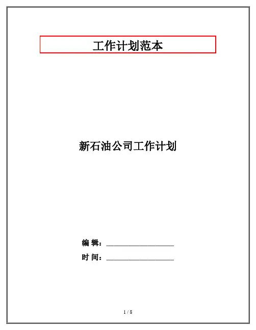 新石油公司工作计划