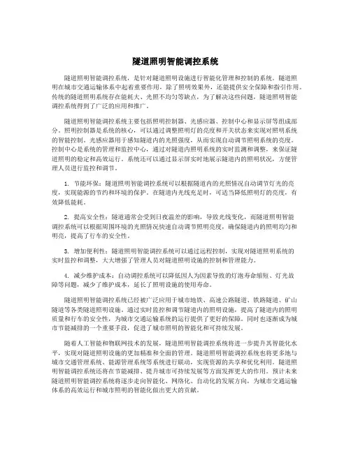 隧道照明智能调控系统