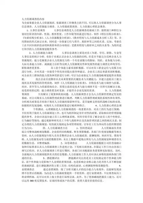 人力资源调查