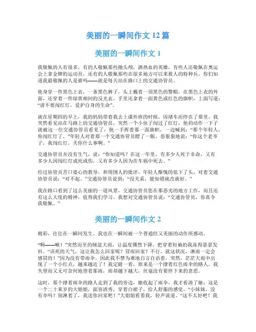 美丽的一瞬间作文12篇