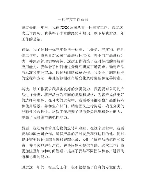 一标三实工作总结
