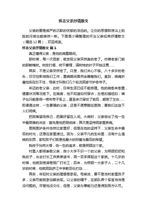 怀念父亲经典抒情散文（精选12篇）