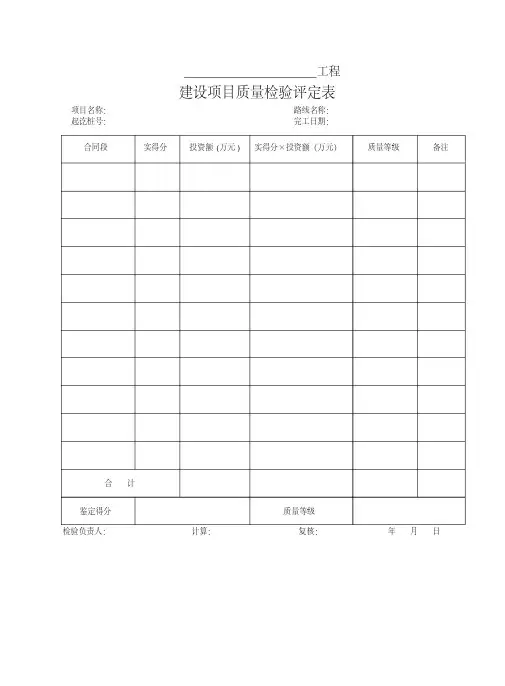 山东省公路工程监、检表格