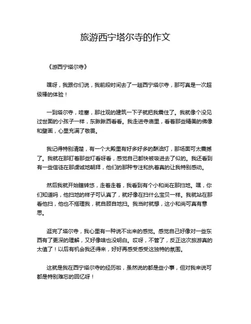 旅游西宁塔尔寺的作文