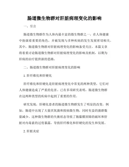 肠道微生物群对肝脏病理变化的影响