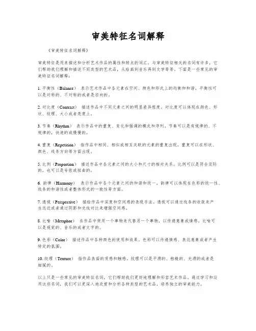 审美特征名词解释