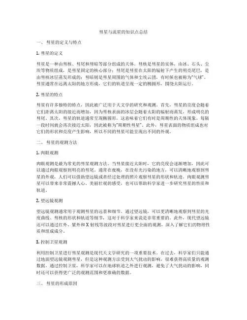 彗星与流星的知识点总结