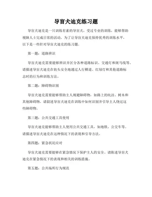 导盲犬迪克练习题