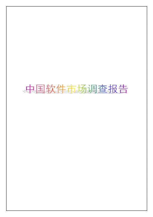 中国软件市场调查报告