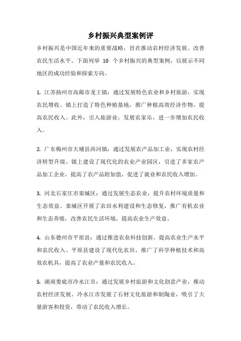 乡村振兴典型案例评