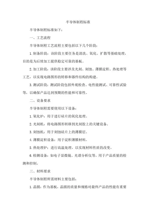 半导体制程标准