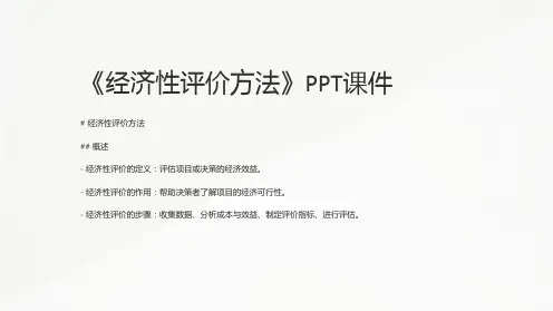 《经济性评价方法》课件