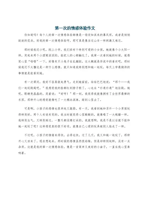 第一次的情感体验作文