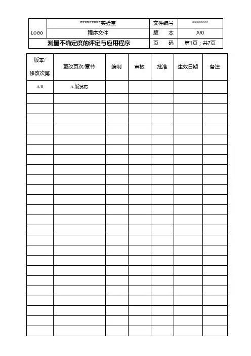 测量不确定度评定与应用程序