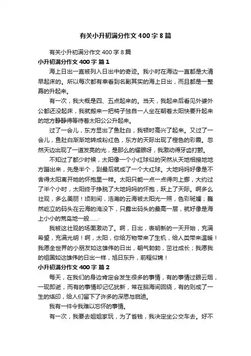 有关小升初满分作文400字8篇
