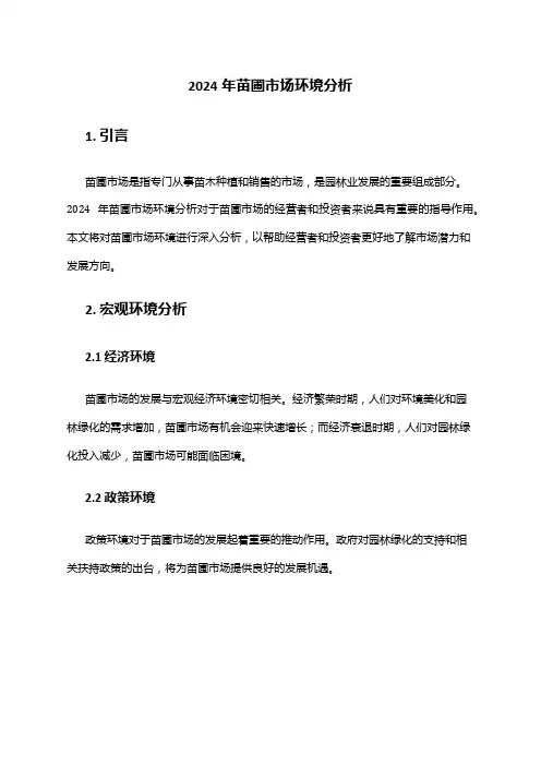 2024年苗圃市场环境分析